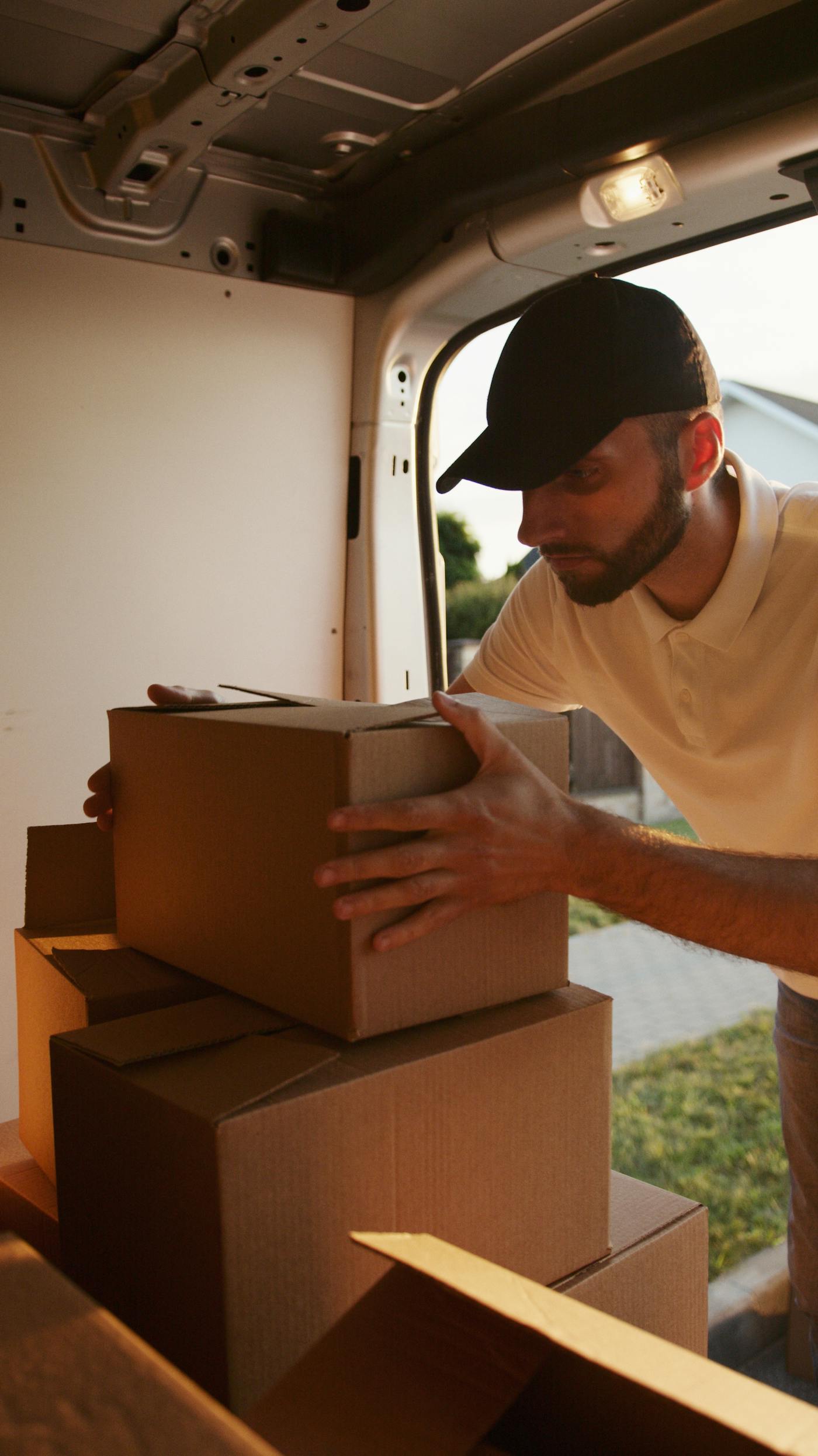 Moving boxes packed for a Twin Cities relocation